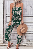 Strapless Ruffles Floral Jumpsuit