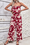 Strapless Ruffles Floral Jumpsuit