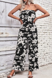 Strapless Ruffles Floral Jumpsuit