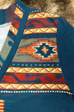 V Neck Aztec Print Long Sleeves Top