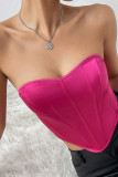 Plain Silky Tube Top With Fishbone