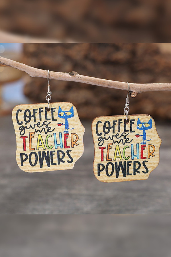 Teacher's Day Wooden Earrings MOQ 5pcs