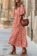 Ethnic Geometry Print Bubble Sleeve Maxi Dress