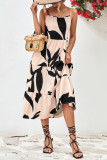 Printed Spaghetti Strap Tiered Maxi Dress