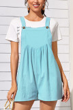 Plain Cotton Linen Cami Loose Romper