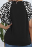 V Neck Leopard Sleeves Top