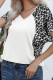 V Neck Leopard Sleeves Top