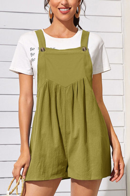 Plain Cotton Linen Cami Loose Romper