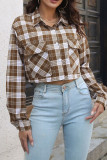 Plain Open Button Crop Shirt