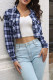 Plain Open Button Crop Shirt