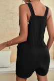 Plain Pockets Cami Sleeveless Romper