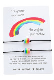 Rainbow Beads Cord Bracelet MOQ 5pcs