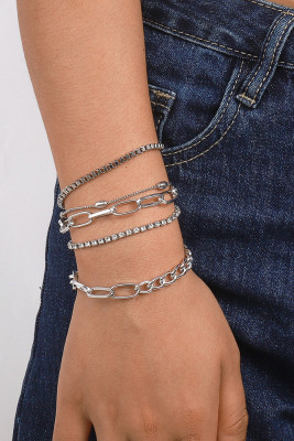Rhinestone And Chain Bracelets MOQ 5pcs