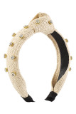 Rhinestone Straw Weave Hair Band