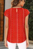 Smocked Floral Print Chiffon Top