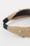 Rhinestone Straw Weave Hair Band