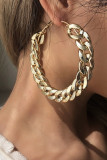 Gold Chain Round Earrings MOQ 5pcs