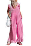 Rose Ruffled Wide Leg Jumpsuit