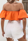 Off Shoulder Color Block Blouse