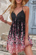 V Neck Lace Bust Backless Floral Dress