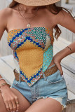 Irregular Hem Printing Tube Top