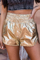 Shiny High Waist Sports Shorts