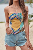 Irregular Hem Printing Tube Top