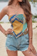 Irregular Hem Printing Tube Top