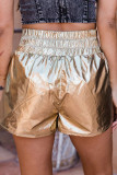 Shiny High Waist Sports Shorts
