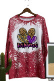 Happy Halloween Bleached Print Long Sleeves Top