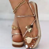 Heart Shape Straps Flat Sandals