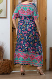 Plus Size Boho Floral Dress