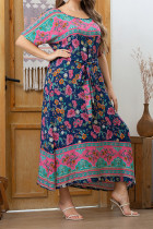 Plus Size Boho Floral Dress