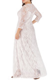 Plus Size Long Maxi Lace Dress