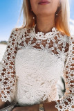 White Floret Crochet Flirty Mini Dress