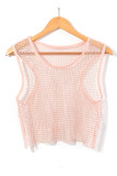 Plain Mesh See Thru Crop Tank Top