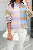 Color Block Striped Knit Pullover Sweaters