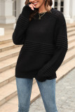 Plain Crochet Knit Pullover Sweater