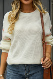 Plain Contrast Tape Two Tones Pullover Sweater