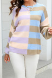 Color Block Striped Knit Pullover Sweaters
