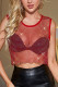 Plain Mesh See Thru Crop Tank Top