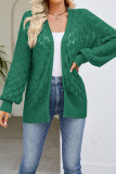 Plain Crochet Knit Open Sweater Cardigan