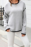Colorblock Knitting Pullover Sweater
