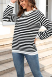 Stripes Crew Neck Knitting Sweater
