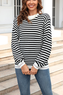 Stripes Crew Neck Knitting Sweater