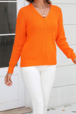 V Neck Cable Knitting Sweater