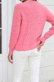 V Neck Cable Knitting Sweater