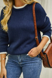 Colorblock Knitting Pullover Sweater