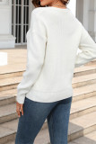 V Neck Cable Knitting Sweater