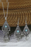 Geometric Alloy Earrings With Necklace Set MOQ 5 Sets